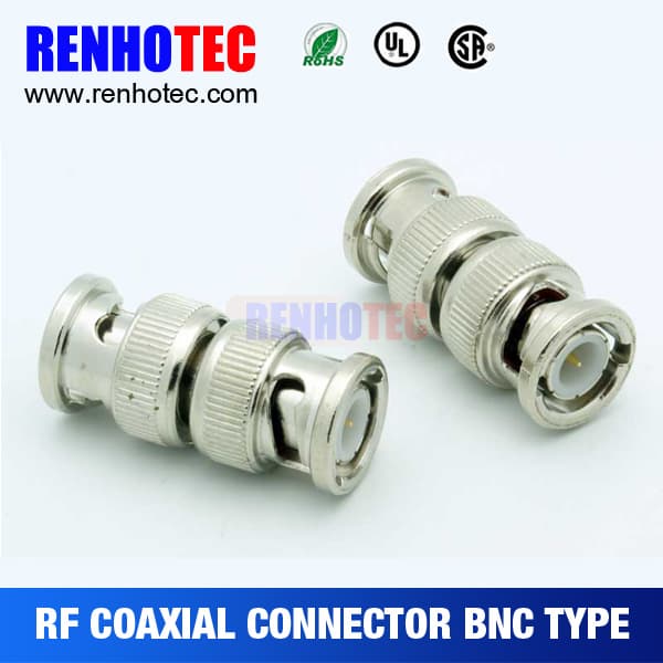BNC to BNC Plug Coax Electrical Connector Terminal Adapter